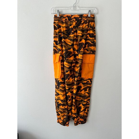 Hera Collections Orange & Brown Camo Cargo Jogger Pants With Pockets - Unisex S - Picture 2 of 16